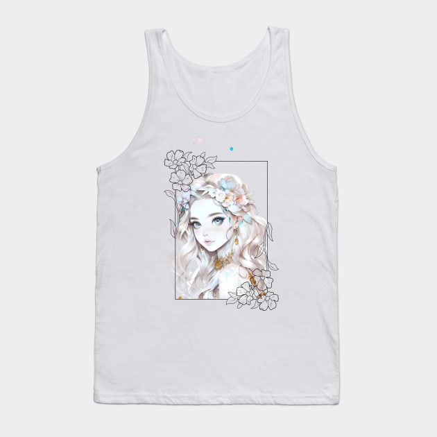 anime Flower Girl Tank Top by Heawonshop